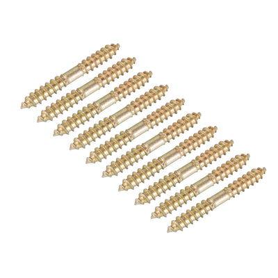Harfington Uxcell 5x40mm Hanger Bolts, 12pcs Double Ended Thread Wood to Wood Dowel Screws