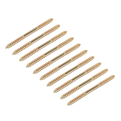 Harfington Uxcell 5x65mm Hanger Bolts, 12pcs Double Ended Thread Wood to Wood Dowel Screws