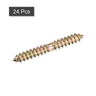 Harfington Uxcell 6x47mm Hanger Bolts, 24pcs Double Ended Thread Wood to Wood Dowel Screws