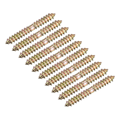 Harfington Uxcell 6x47mm Hanger Bolts, 24pcs Double Ended Thread Wood to Wood Dowel Screws