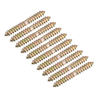 Harfington Uxcell 6x47mm Hanger Bolts, 80pcs Double Ended Thread Wood to Wood Dowel Screws