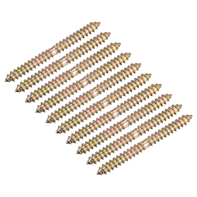 Harfington Uxcell 6x70mm Hanger Bolts, 24pcs Double Ended Thread Wood to Wood Dowel Screws