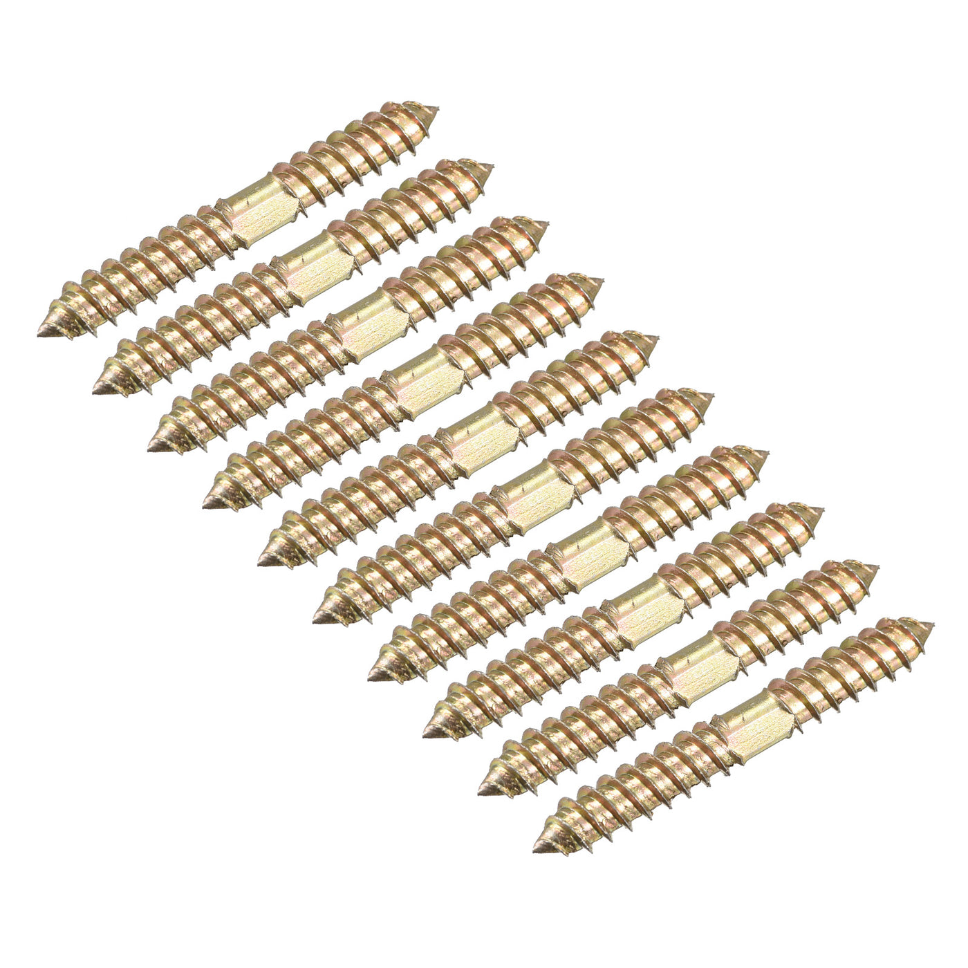 uxcell Uxcell 8x50mm Hanger Bolts, 80pcs Double Ended Thread Wood to Wood Dowel Screws