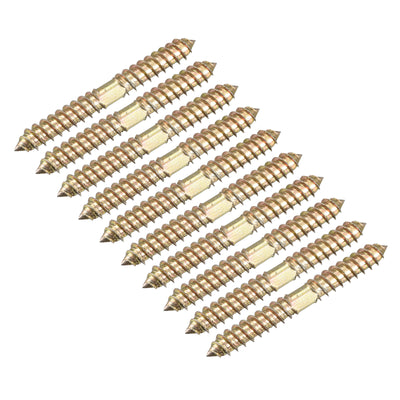 Harfington Uxcell 8x70mm Hanger Bolts, 24pcs Double Ended Thread Wood to Wood Dowel Screws