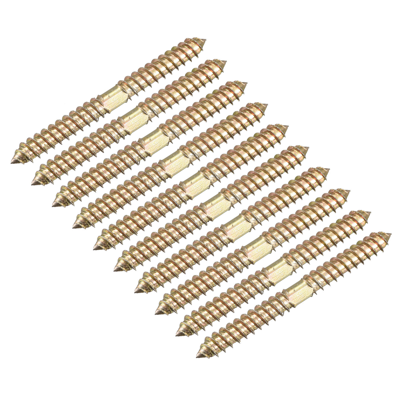 uxcell Uxcell 8x80mm Hanger Bolts, 24pcs Double Ended Thread Wood to Wood Dowel Screws