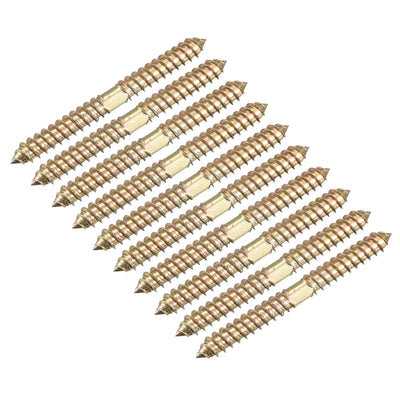 Harfington Uxcell 8x80mm Hanger Bolts, 24pcs Double Ended Thread Wood to Wood Dowel Screws