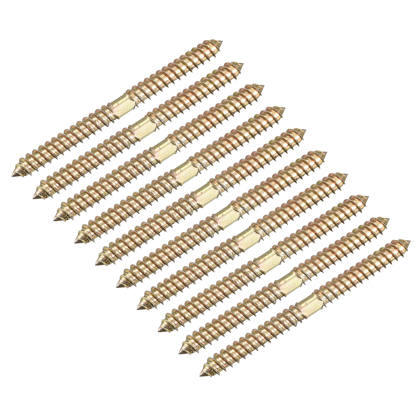 uxcell Uxcell 8x100mm Hanger Bolts, 24pcs Double Ended Thread Wood to Wood Dowel Screws