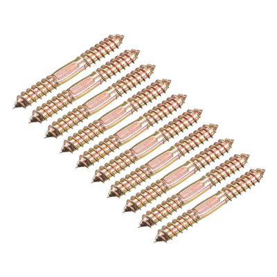 Harfington Uxcell 10x80mm Hanger Bolts, 48pcs Double Ended Thread Wood to Wood Dowel Screws