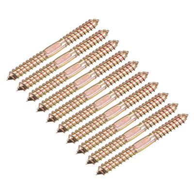 Harfington Uxcell 10x100mm Hanger Bolts, 12pcs Double Ended Thread Wood to Wood Dowel Screws