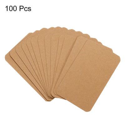 Harfington 3.5" x 2" Blank Paper Business Cards Small Index Flash Cards Note, Brown 100pcs