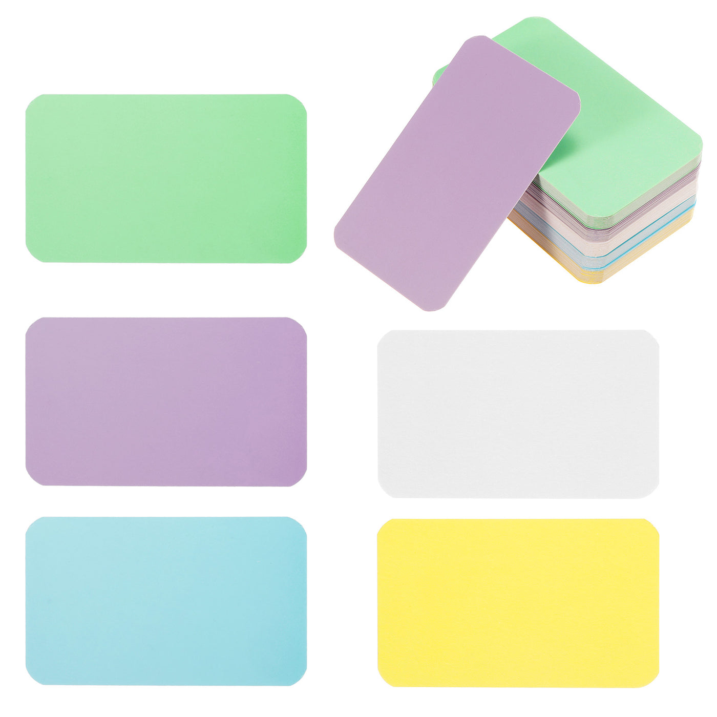 Harfington 3.5"x2" Blank Paper Business Cards Small Index Flash Card Assorted Colors 100pcs