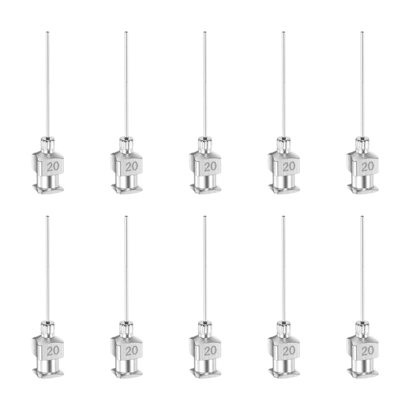 Harfington 10pcs 20G Stainless Steel Dispensing Needles, 1" Glue Needle Tube Blunt Tip