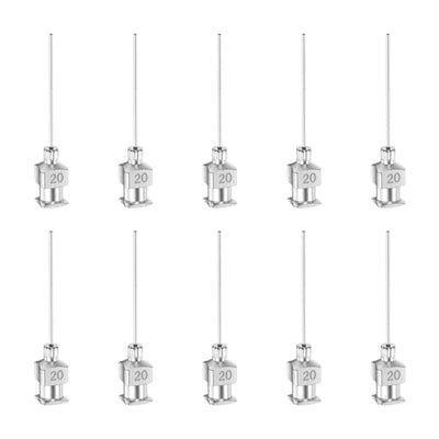 Harfington 10pcs 20G Stainless Steel Dispensing Needles, 1" Glue Needle Tube Blunt Tip