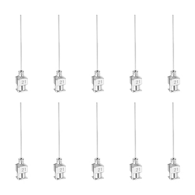 Harfington 10pcs 21G Stainless Steel Dispensing Needles, 1" Glue Needle Tube Blunt Tip