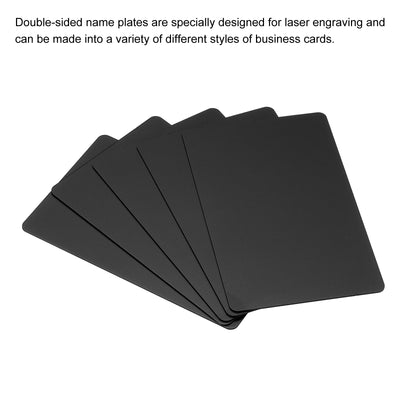 Harfington 0.8mm Metal Business Cards Name Card Laser Engraving Aluminum, Black 10pcs