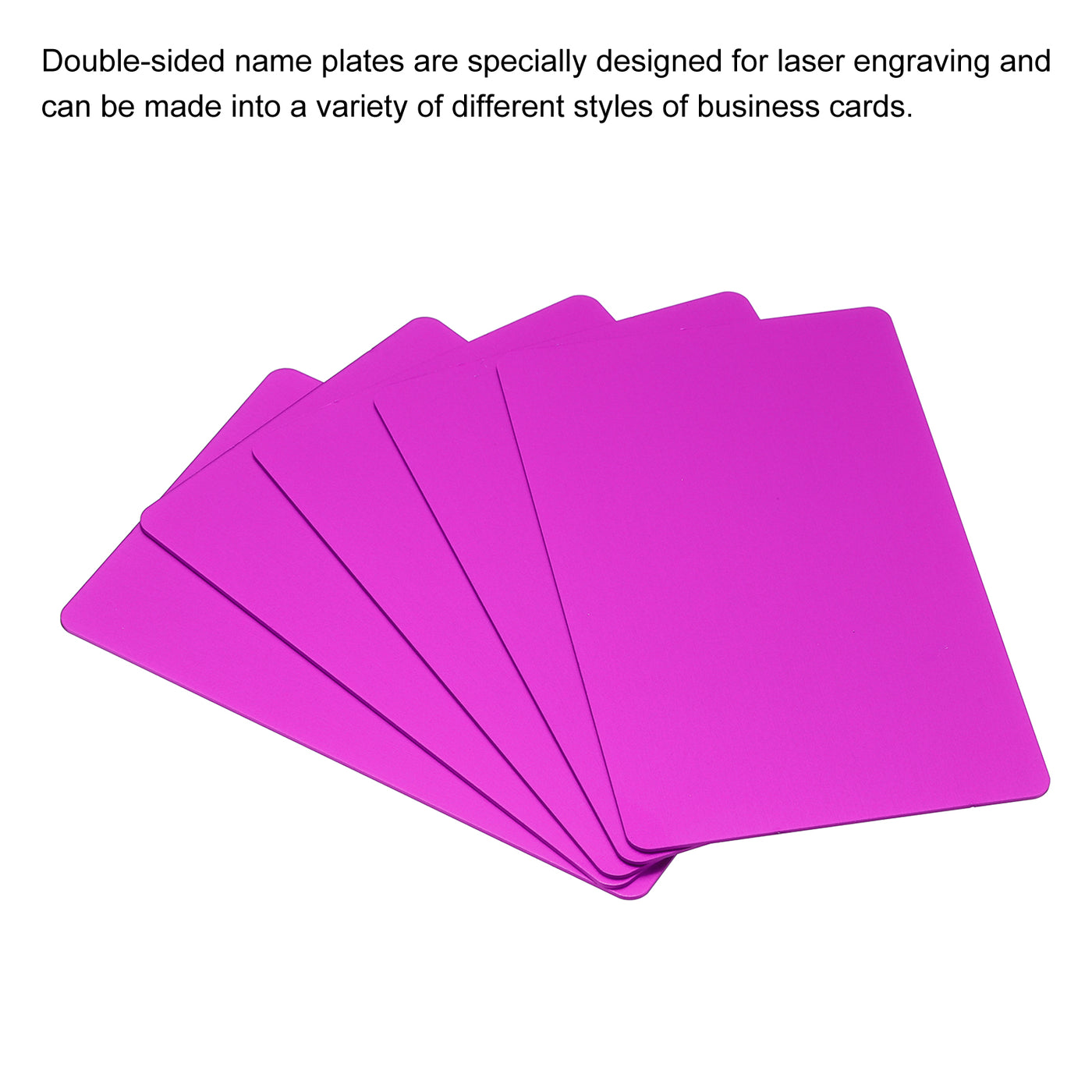 Harfington 0.8mm Metal Business Cards Name Card Laser Engraving Aluminum, Purple 5pcs