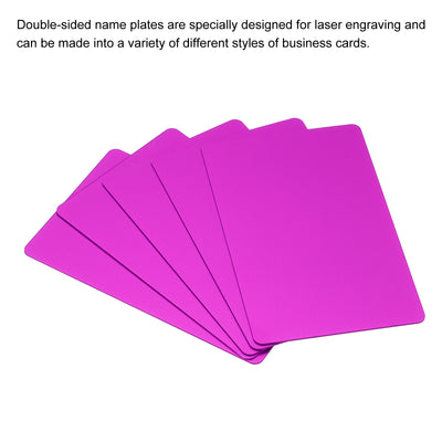 Harfington 0.8mm Metal Business Cards Name Card Laser Engraving Aluminum, Purple 5pcs