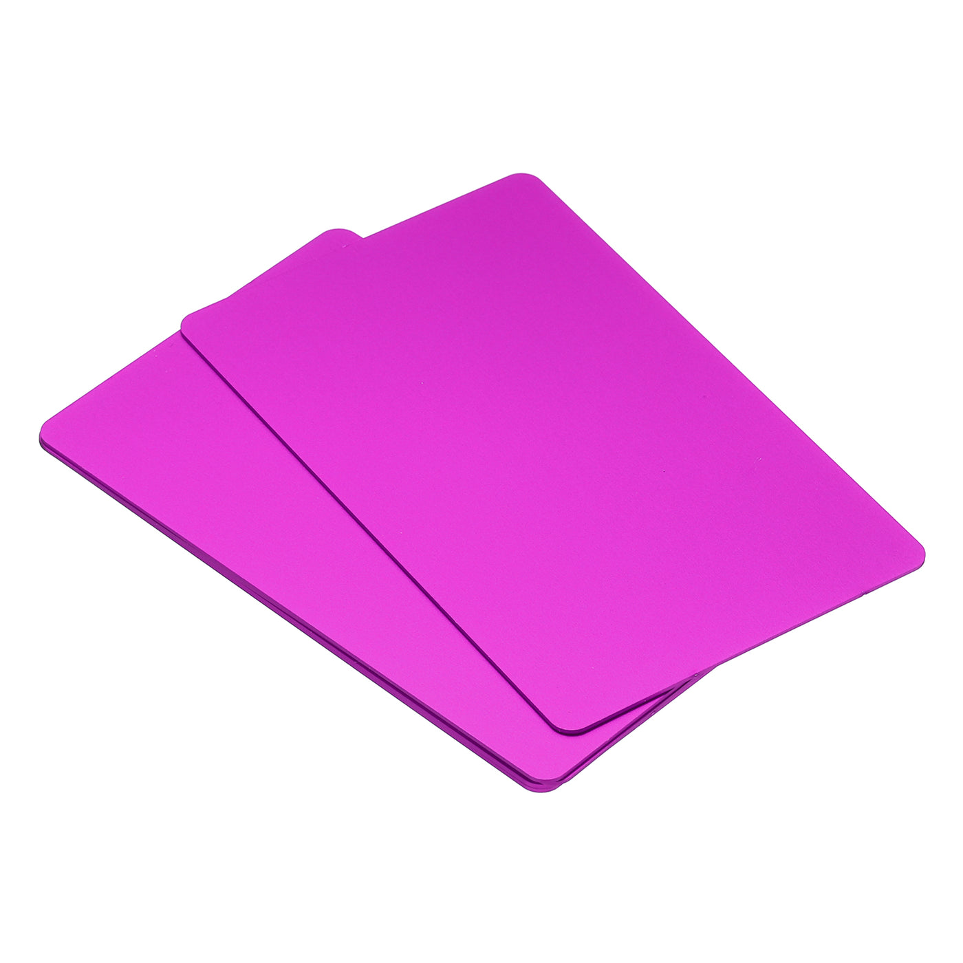 Harfington 0.8mm Metal Business Cards Name Card Laser Engraving Aluminum, Purple 5pcs