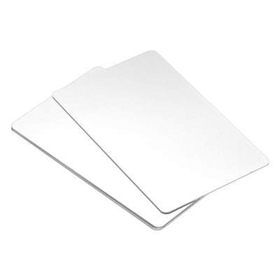 Harfington 0.8mm Metal Business Cards Name Card Laser Engraving Aluminum, Silver 5pcs