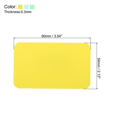 Harfington 3.5" x 2" Blank Paper Business Cards, 300 Pack Small Index Flash Cards Words Message Note Card Mini Tags for DIY Gift Scrapbooking, Yellow Blue Green