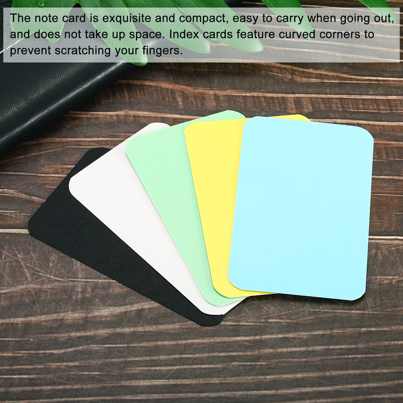 Harfington 3.5" x 2" Blank Paper Business Cards, 300 Pack Small Index Flash Cards Words Message Note Card Mini Tags for DIY Gift Scrapbooking, Yellow Blue Green