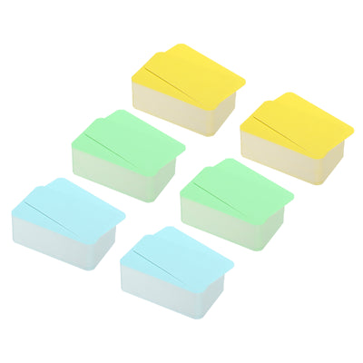 Harfington 3.5" x 2" Blank Paper Business Cards, 600 Pack Small Index Flash Cards Words Message Note Card Mini Tags for DIY Gift Scrapbooking, Yellow Blue Green