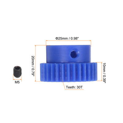 Harfington Spur Gear 6mm Inner Hole Pinion Gear 30T Mod 1 Plastic Motor Gear