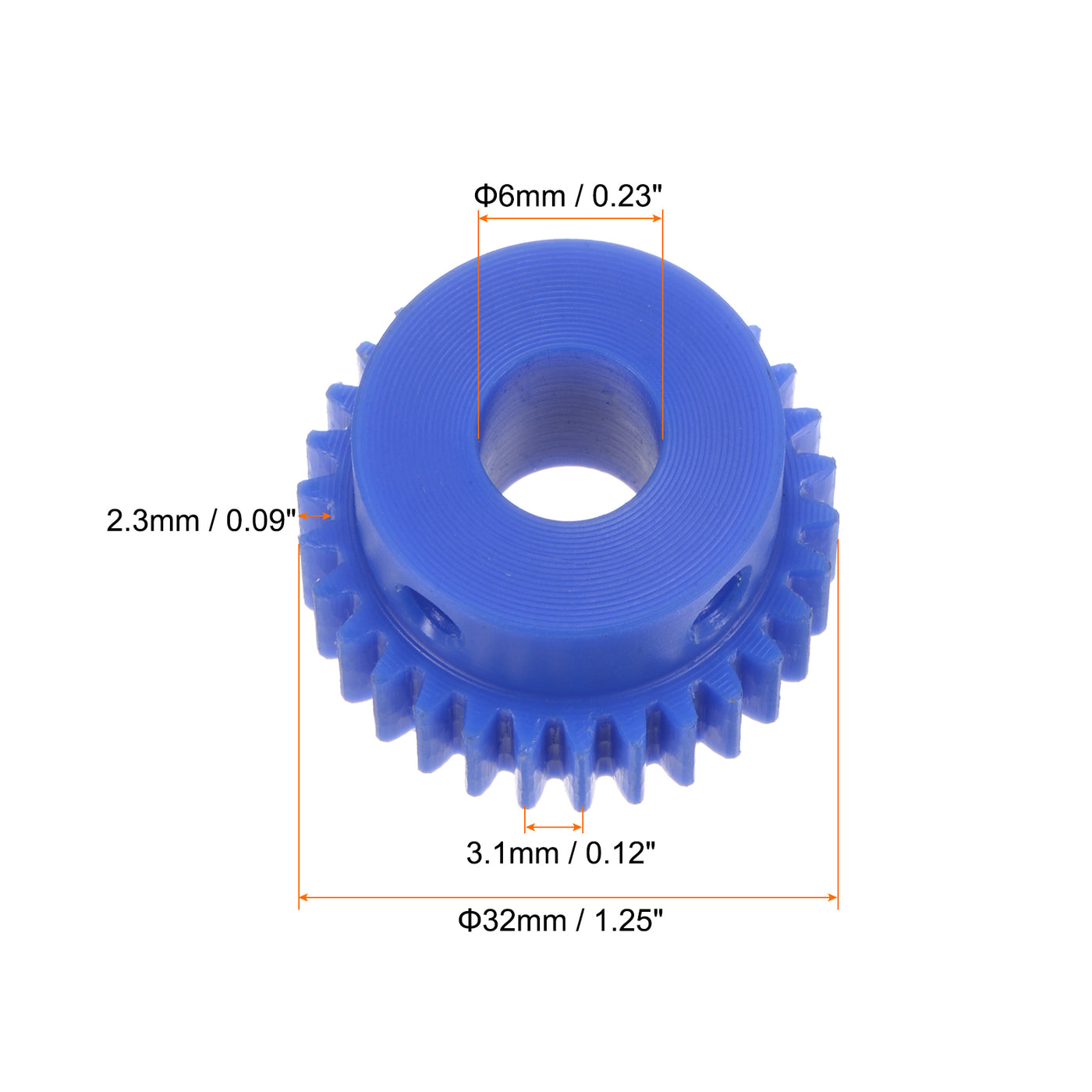 Harfington Spur Gear 6mm Inner Hole Pinion Gear 30T Mod 1 Plastic Motor Gear