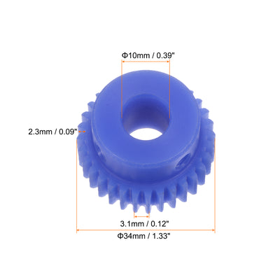 Harfington Spur Gear 10mm Inner Hole Pinion Gear 32T Mod 1 Plastic Motor Gear