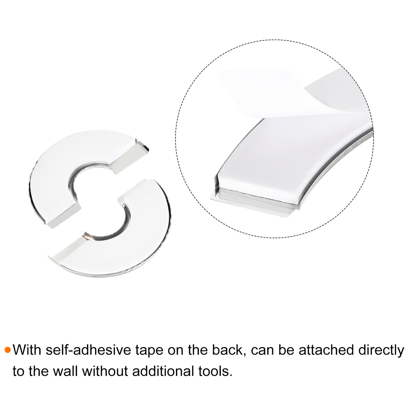 Harfington Wall Split Flanges, 201 Stainless Steel Round Escutcheon Plate for Diameter Pipe