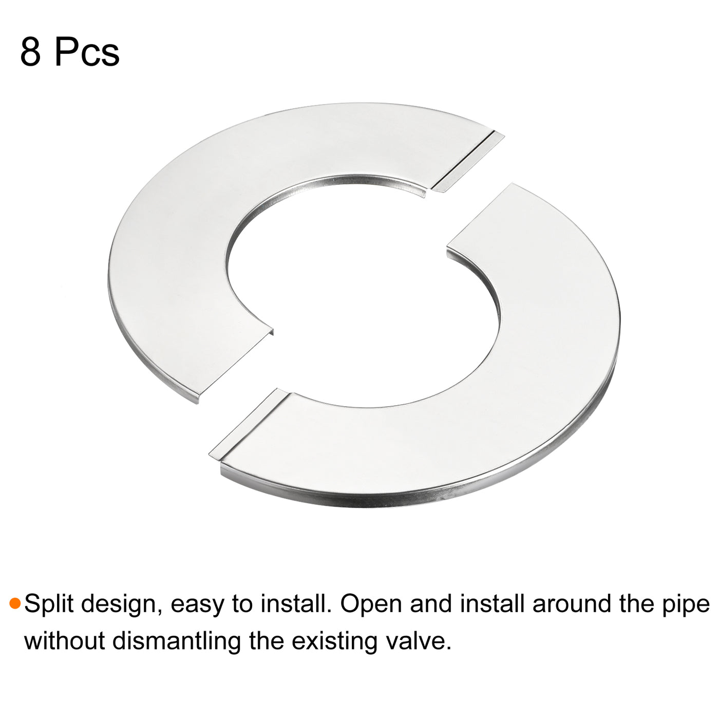 Harfington Wall Split Flanges, 201 Stainless Steel Round Escutcheon Plate for Diameter Pipe