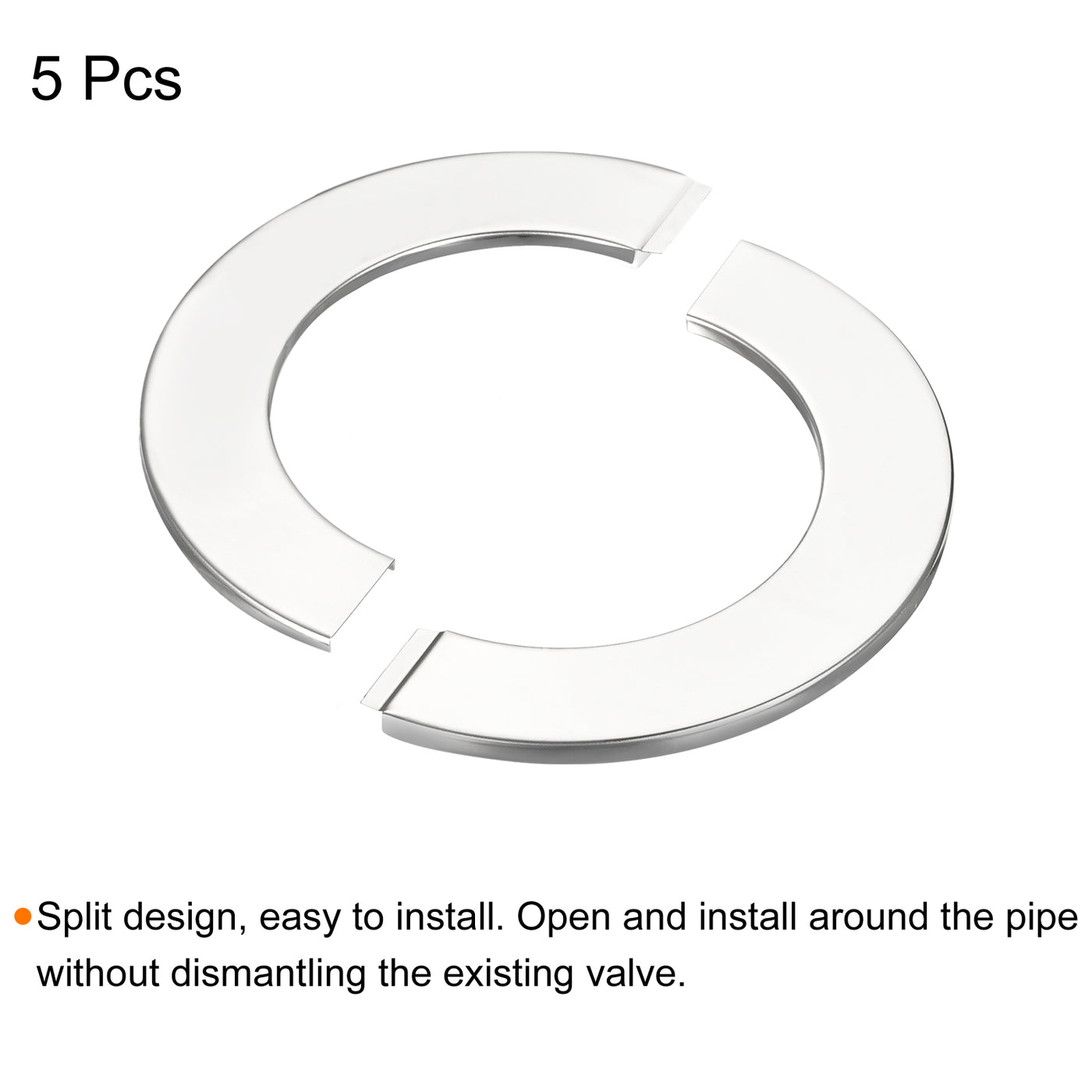 Harfington Wall Split Flanges, 201 Stainless Steel Round Escutcheon Plate for Diameter Pipe