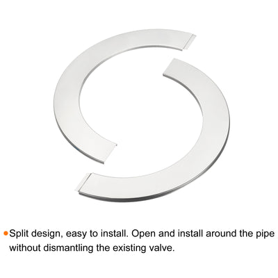 Harfington Wall Split Flanges, 201 Stainless Steel Round Escutcheon Plate for Diameter Pipe