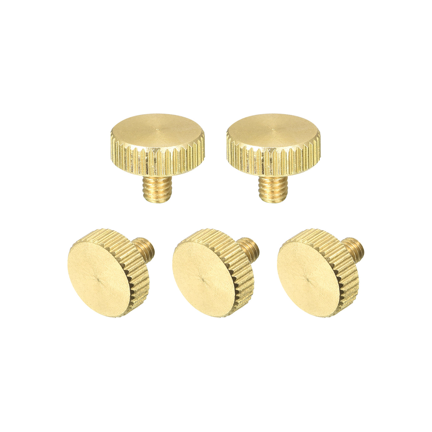 uxcell Uxcell Knurled Thumb Screws, M4x6mm Flat Brass Bolts Grip Knobs Fasteners for PC, Electronic, Mechanical 5Pcs