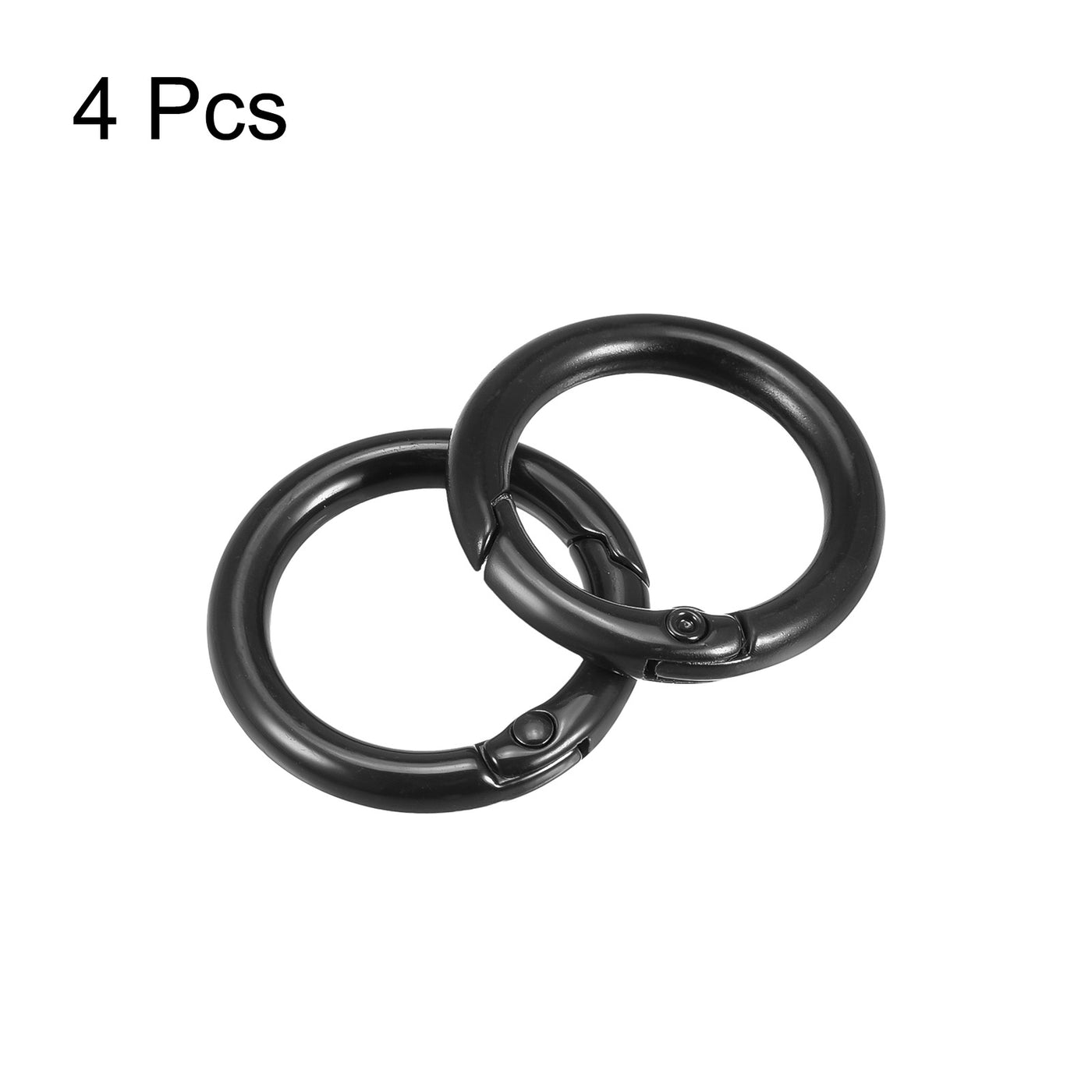 uxcell Uxcell Round Spring O Rings, 27mm/ 1.06" Trigger Buckle Snap for Bags, Purses, Keyrings, Black, 4Pcs