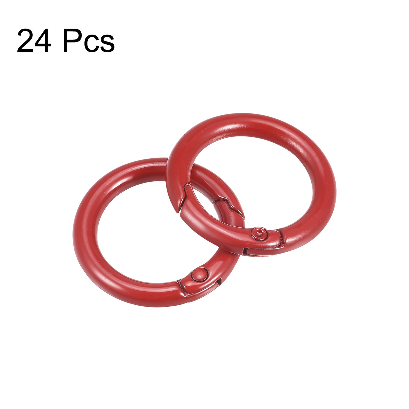 uxcell Uxcell Round Spring O Rings, 27mm/ 1.06" Trigger Buckle Snap for Bags, Purses, Keyrings, Red, 24Pcs