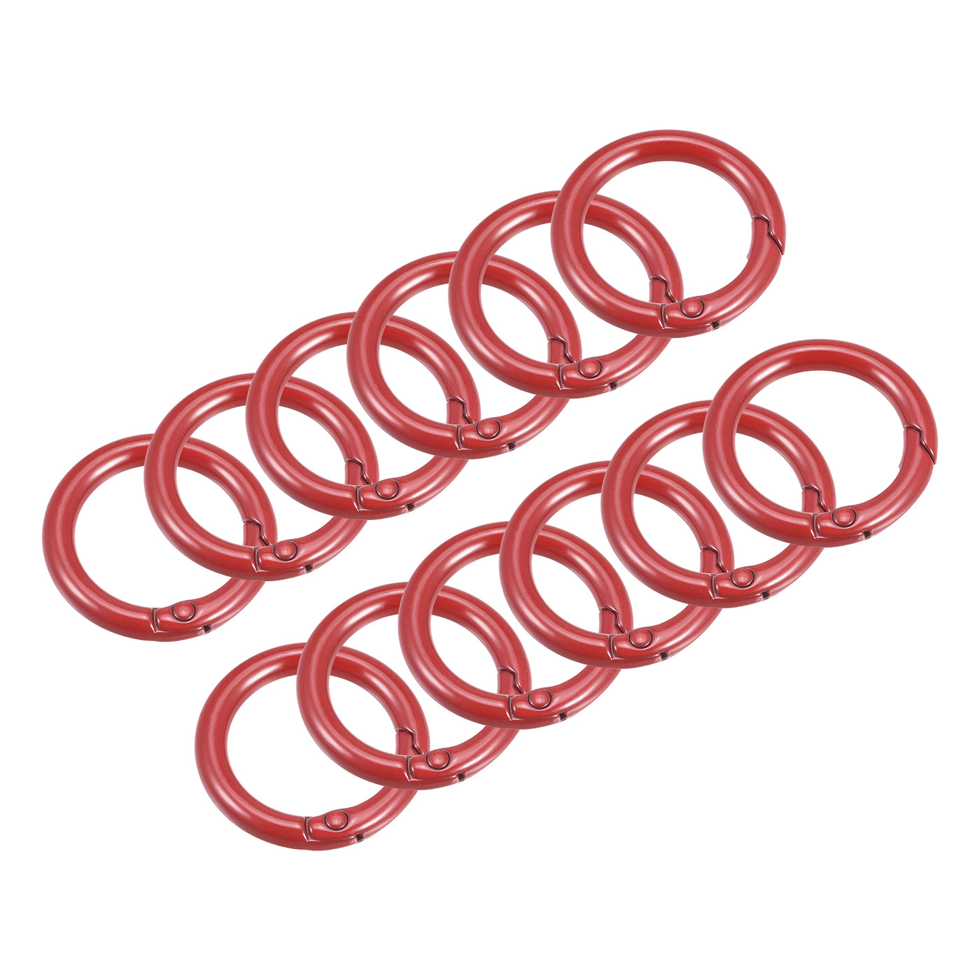 uxcell Uxcell Round Spring O Rings, 27mm/ 1.06" Trigger Buckle Snap for Bags, Purses, Keyrings, Red, 24Pcs