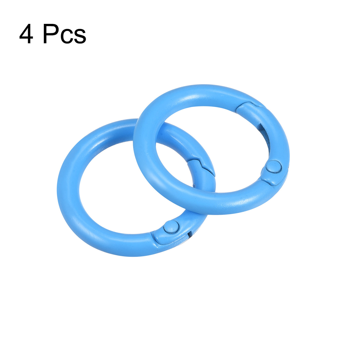 uxcell Uxcell Round Spring O Rings, 27mm/ 1.06" Trigger Buckle Snap for Bags, Purses, Keyrings, Blue, 4Pcs