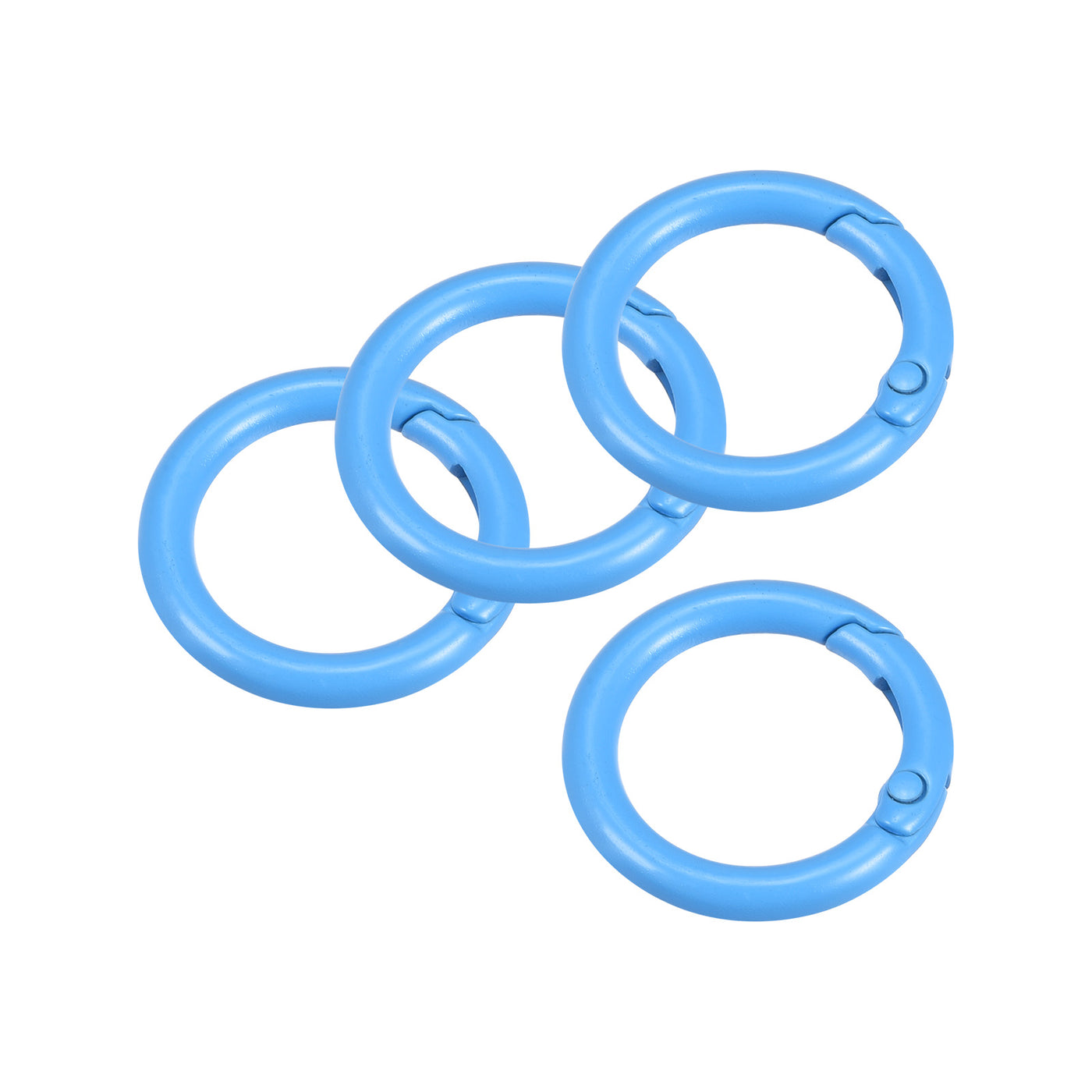 uxcell Uxcell Round Spring O Rings, 27mm/ 1.06" Trigger Buckle Snap for Bags, Purses, Keyrings, Blue, 4Pcs