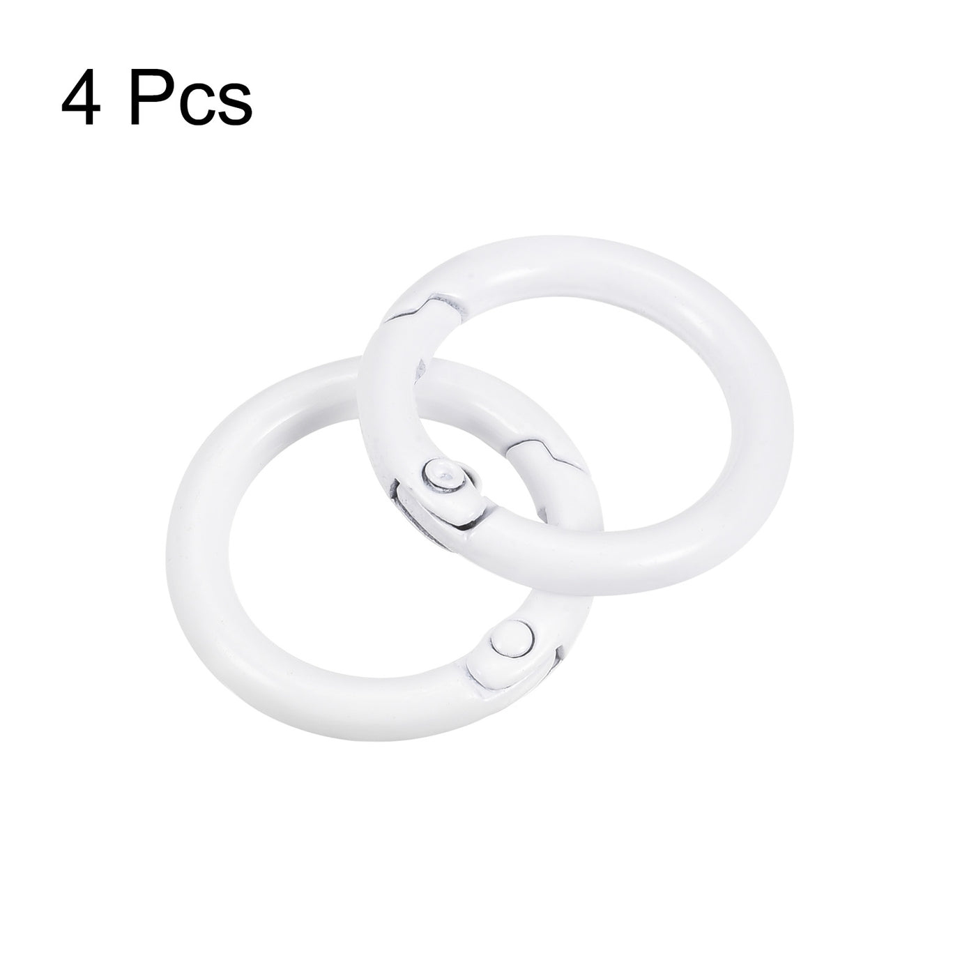 uxcell Uxcell Round Spring O Rings, 27mm/ 1.06" Trigger Buckle Snap for Bags, Purses, Keyrings, White, 4Pcs