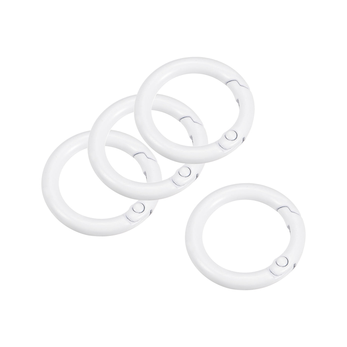 uxcell Uxcell Round Spring O Rings, 27mm/ 1.06" Trigger Buckle Snap for Bags, Purses, Keyrings, White, 4Pcs