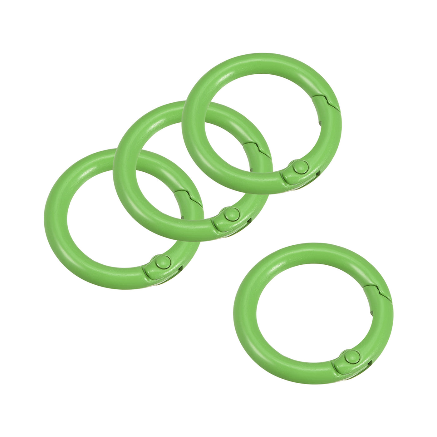 uxcell Uxcell Round Spring O Rings, 27mm/ 1.06" Trigger Buckle Snap for Bags, Purses, Keyrings, Green, 4Pcs