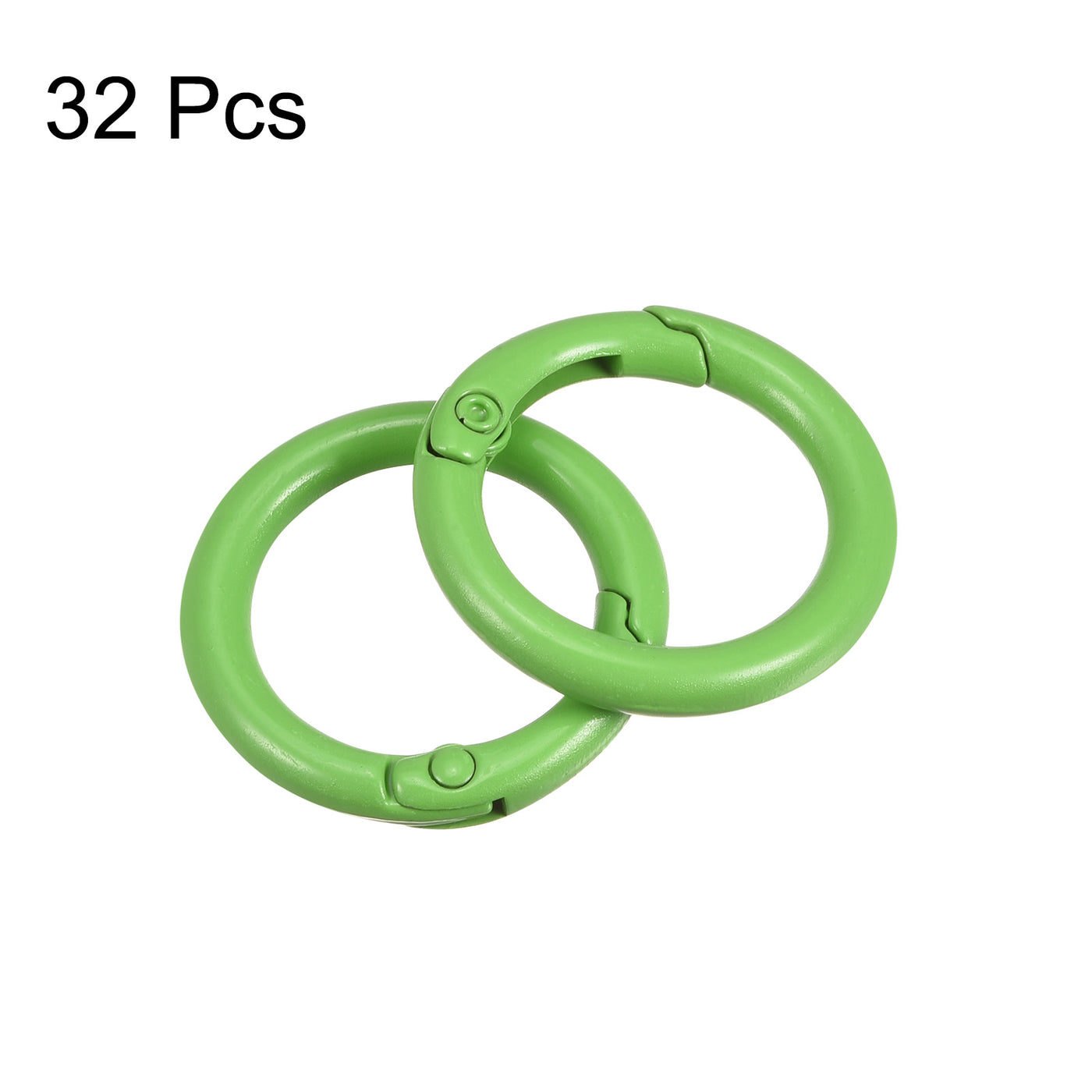 uxcell Uxcell Round Spring O Rings, 27mm/ 1.06" Trigger Buckle Snap for Bags, Purses, Keyrings, Green, 32Pcs