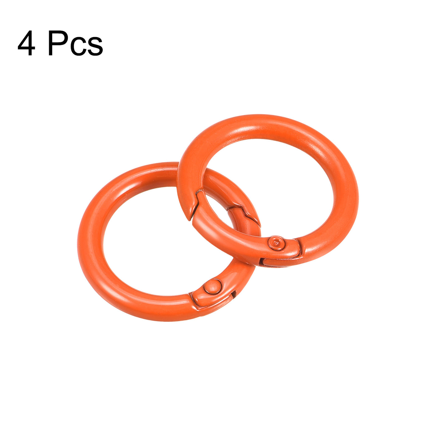 uxcell Uxcell Round Spring O Rings, 27mm/ 1.06" Trigger Buckle Snap for Bags, Purses, Keyrings, Orange, 4Pcs