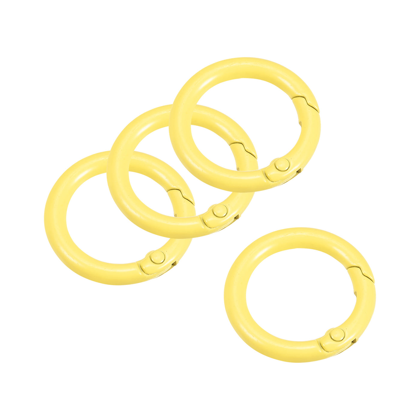 uxcell Uxcell Round Spring O Rings, 27mm/ 1.06" Trigger Buckle Snap for Bags, Purses, Keyrings, Yellow, 4Pcs