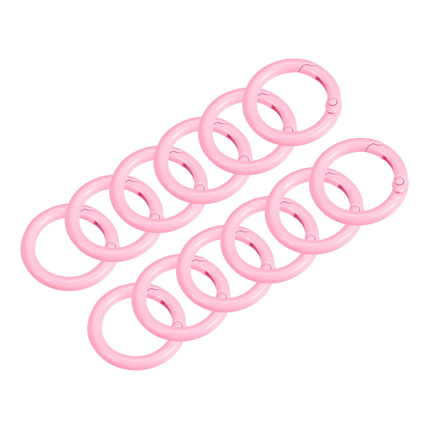 uxcell Uxcell Round Spring O Rings, 27mm/ 1.06" Trigger Buckle Snap for Bags, Purses, Keyrings, Pink, 32Pcs