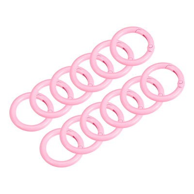 Harfington Uxcell Round Spring O Rings, 27mm/ 1.06" Trigger Buckle Snap for Bags, Purses, Keyrings, Pink, 32Pcs