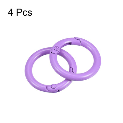 Harfington Uxcell Round Spring O Rings, 27mm/ 1.06" Trigger Buckle Snap for Bags, Purses, Keyrings, Purple, 4Pcs