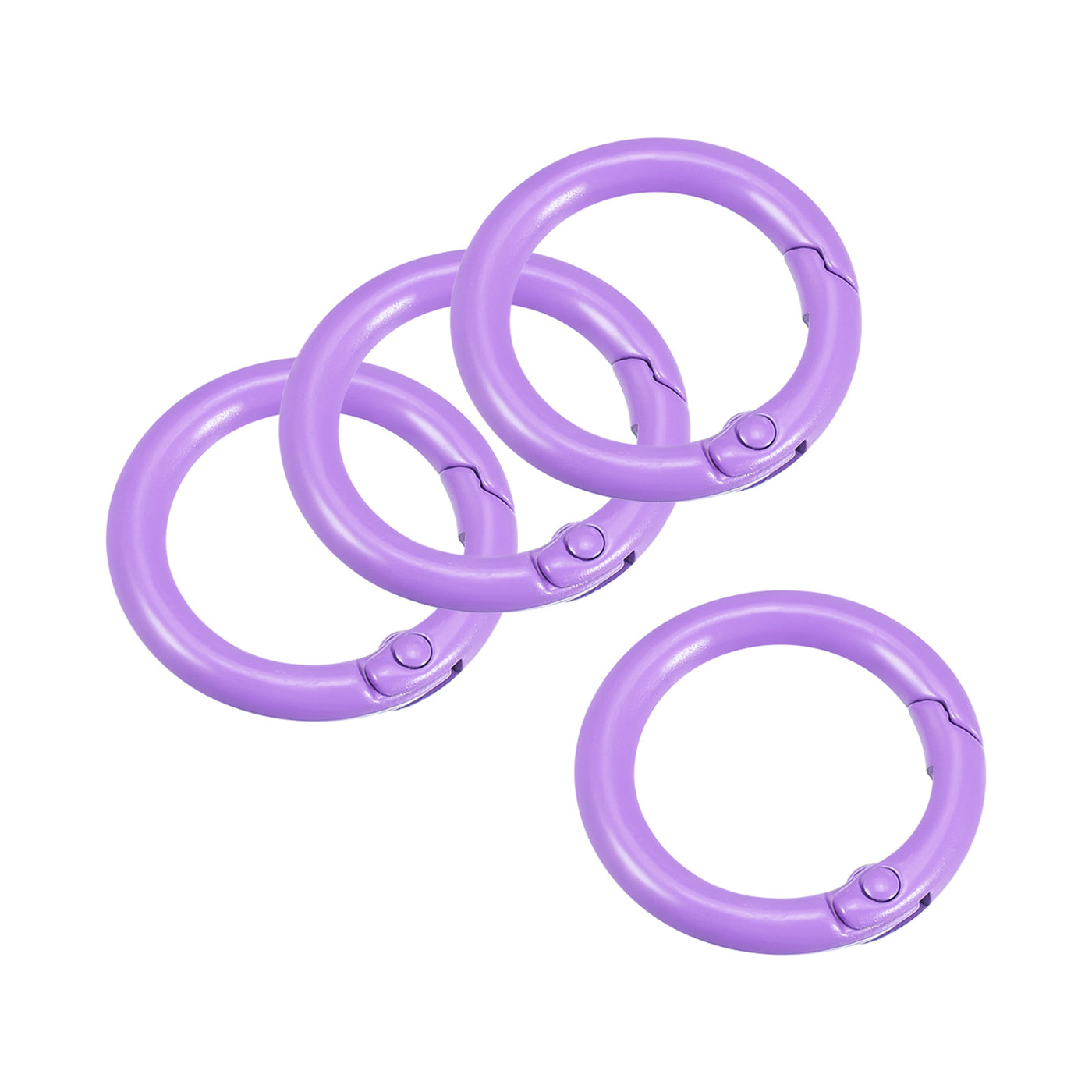 uxcell Uxcell Round Spring O Rings, 27mm/ 1.06" Trigger Buckle Snap for Bags, Purses, Keyrings, Purple, 4Pcs