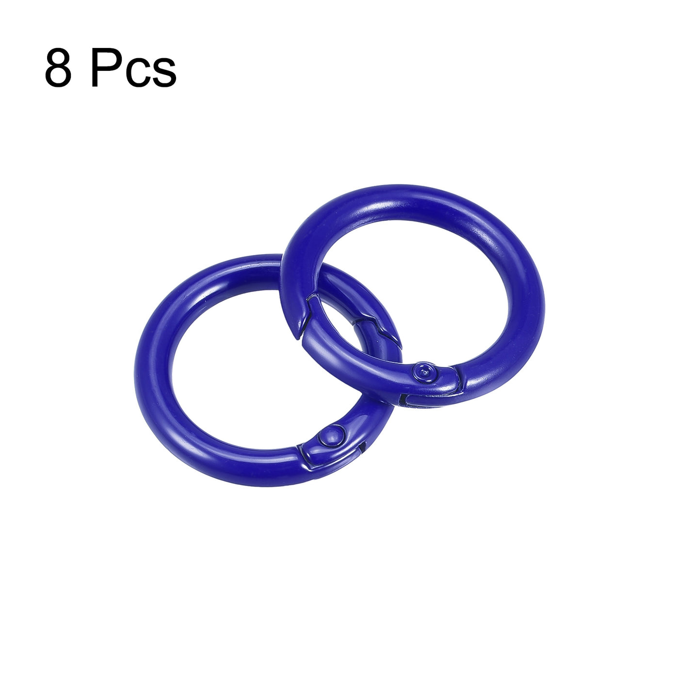 uxcell Uxcell Round Spring O Rings, 27mm/ 1.06" Trigger Buckle Snap for Bags, Purses, Keyrings, Sapphire Blue, 8Pcs